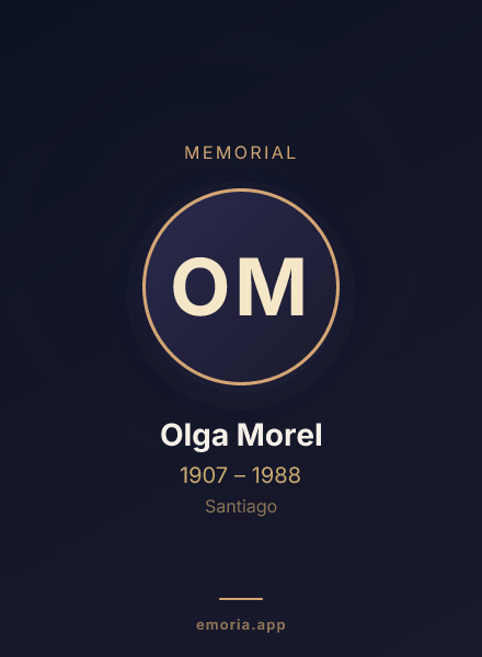 Memorial portrait of Olga Morel