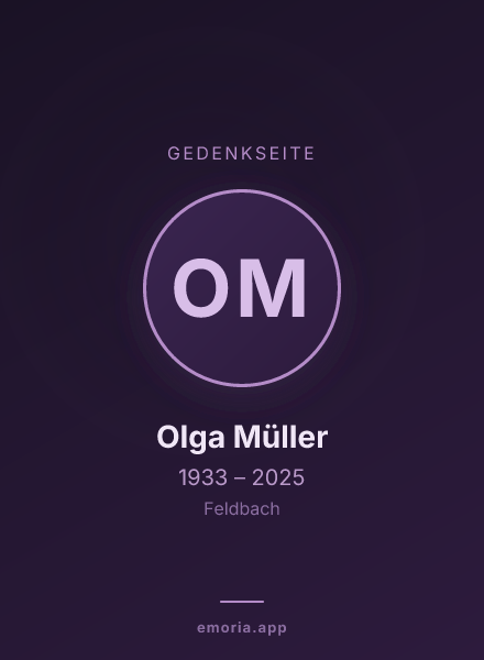 Gedenkportrait von Olga Müller