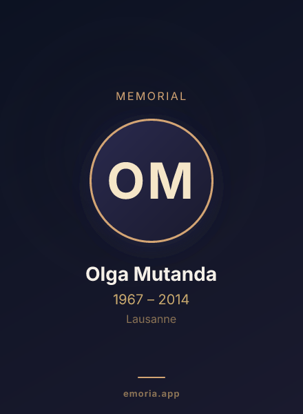 Memorial portrait of Olga Mutanda