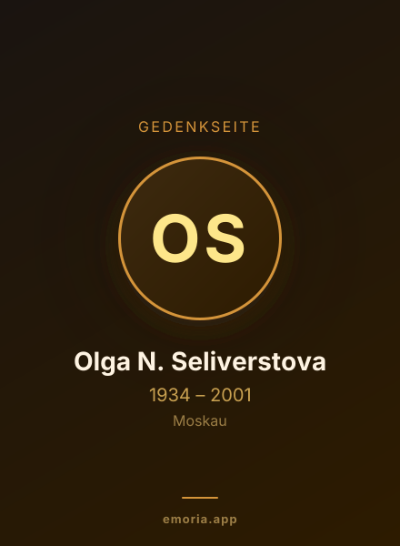 Gedenkportrait von Olga N. Seliverstova