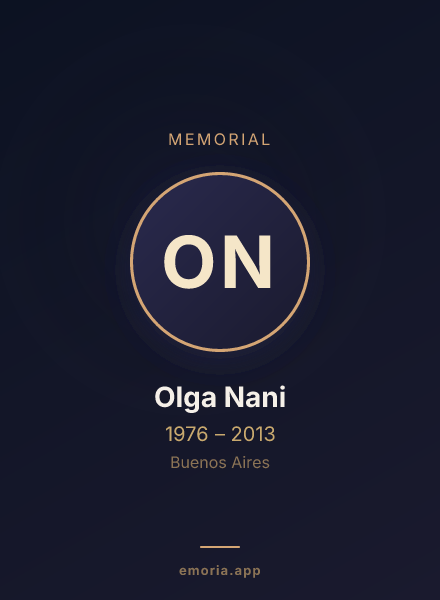 Memorial portrait of Olga Nani