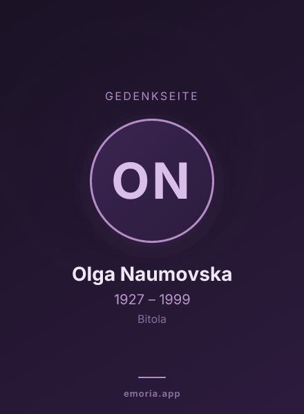 Gedenkportrait von Olga Naumovska