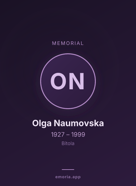 Memorial portrait of Olga Naumovska