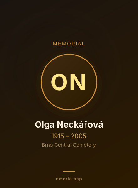Memorial portrait of Olga Neckářová