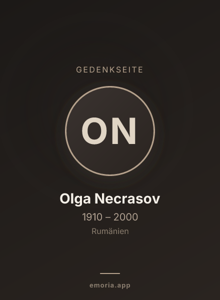 Gedenkportrait von Olga Necrasov