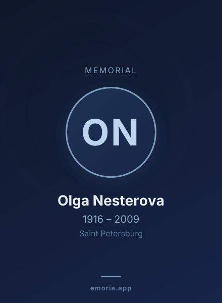 Memorial portrait of Olga Nesterova