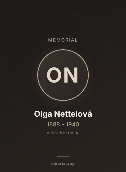 Memorial portrait of Olga Nettelová