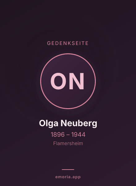 Gedenkportrait von Olga Neuberg
