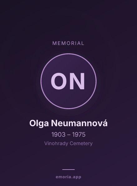 Memorial portrait of Olga Neumannová