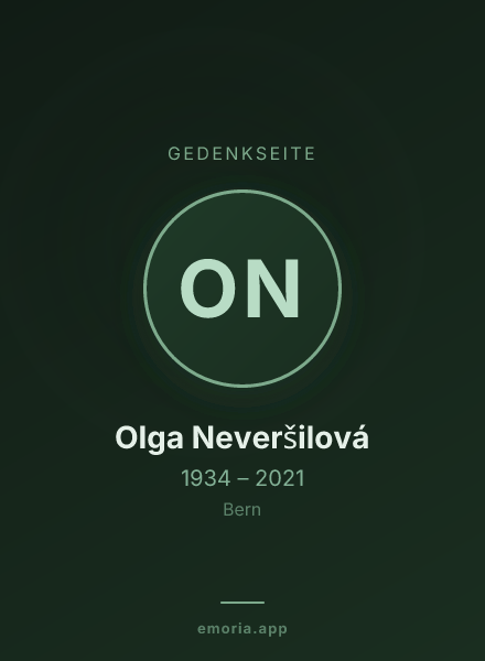 Gedenkportrait von Olga Neveršilová