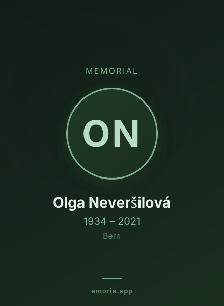 Memorial portrait of Olga Neveršilová
