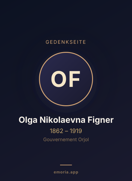 Gedenkportrait von Olga Nikolaevna Figner