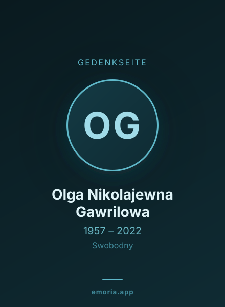 Gedenkportrait von Olga Nikolajewna Gawrilowa