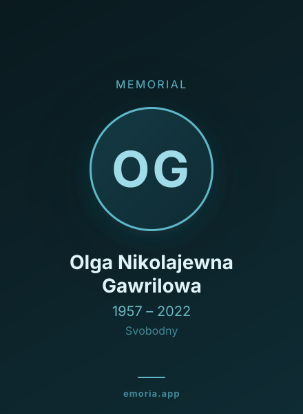 Memorial portrait of Olga Nikolajewna Gawrilowa