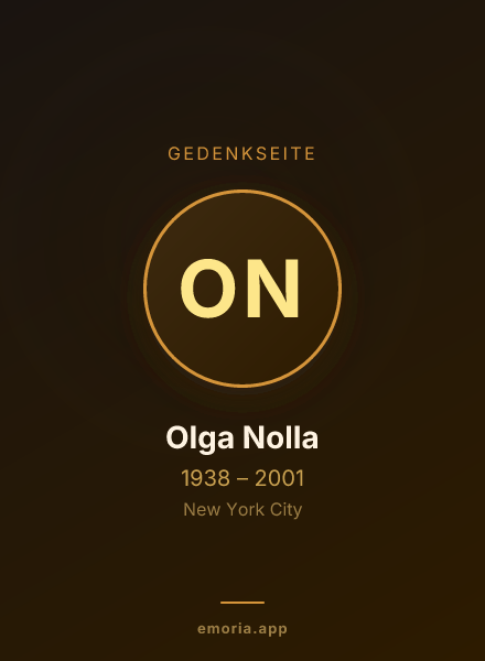 Gedenkportrait von Olga Nolla