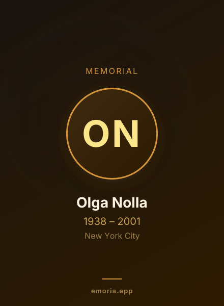 Memorial portrait of Olga Nolla