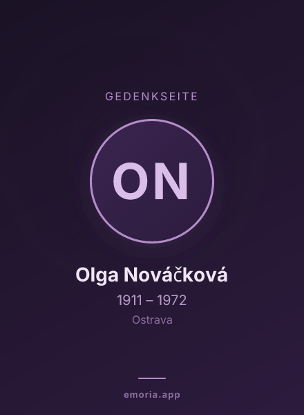 Gedenkportrait von Olga Nováčková