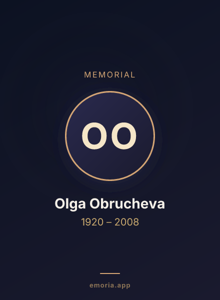 Memorial portrait of Olga Obrucheva
