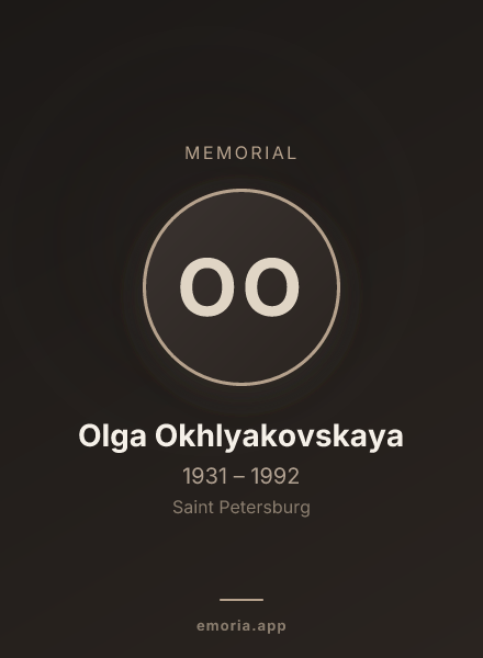 Memorial portrait of Olga Okhlyakovskaya