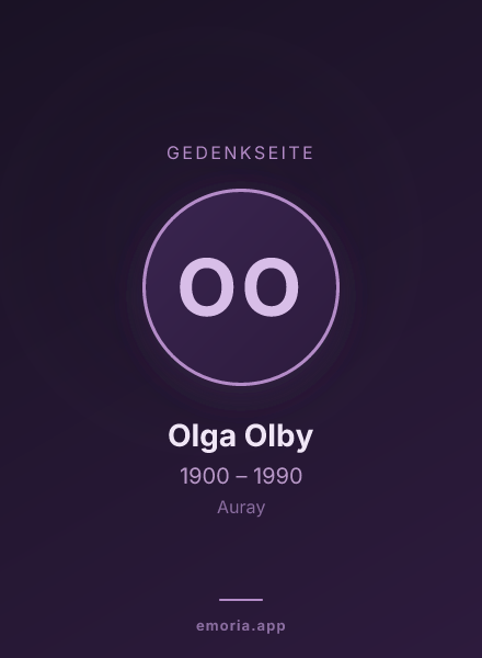 Gedenkportrait von Olga Olby