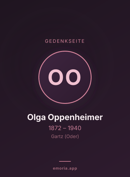 Gedenkportrait von Olga Oppenheimer