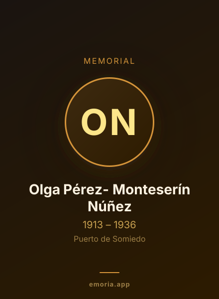 Memorial portrait of Olga Pérez- Monteserín Núñez