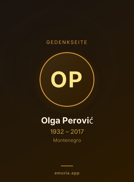 Gedenkportrait von Olga Perović