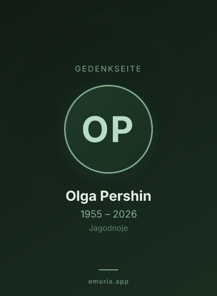 Gedenkportrait von Olga Pershin
