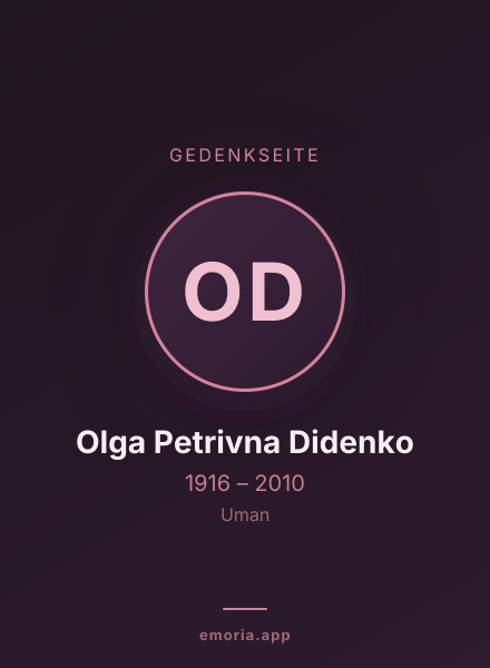 Gedenkportrait von Olga Petrivna Didenko