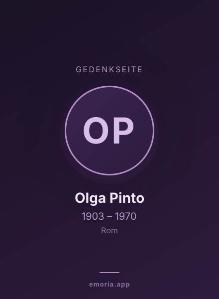 Gedenkportrait von Olga Pinto