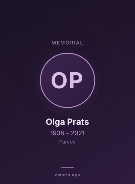 Memorial portrait of Olga Prats