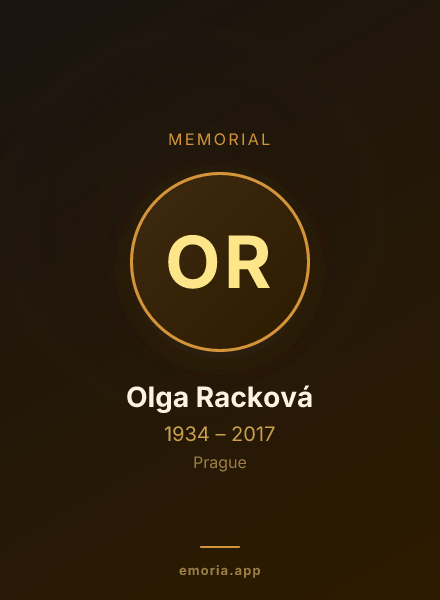 Memorial portrait of Olga Racková