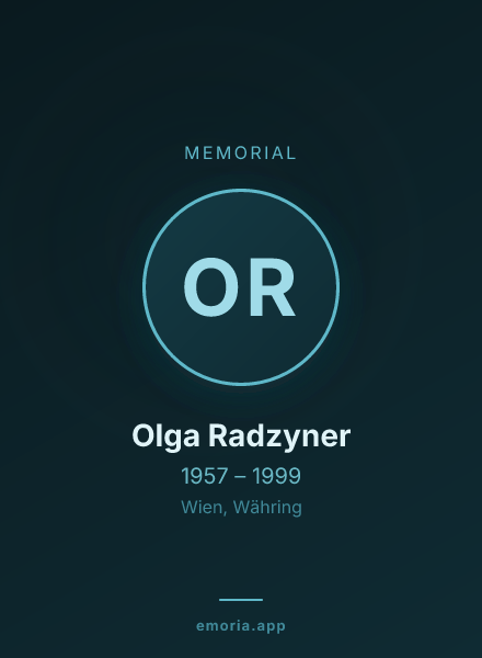 Memorial portrait of Olga Radzyner