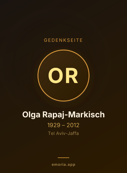 Gedenkportrait von Olga Rapaj-Markisch