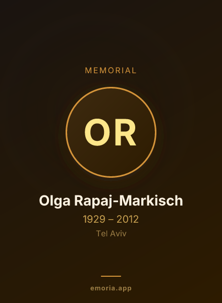 Memorial portrait of Olga Rapaj-Markisch