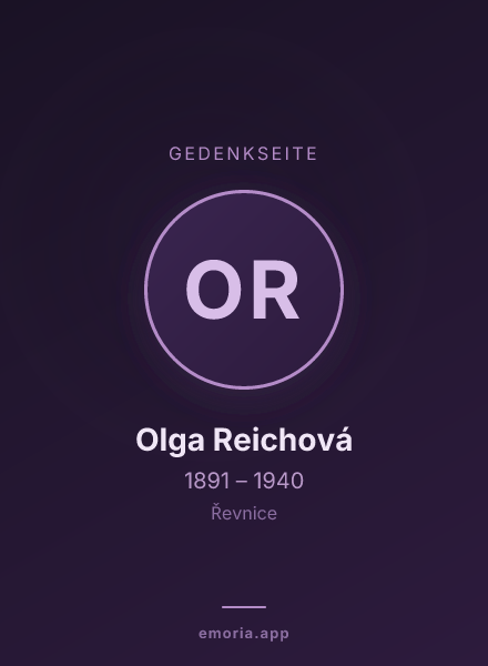 Gedenkportrait von Olga Reichová