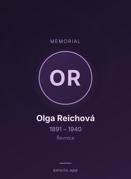 Memorial portrait of Olga Reichová