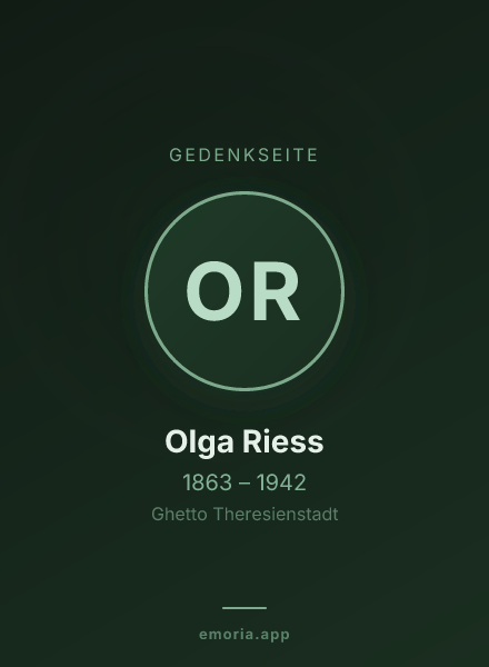 Gedenkportrait von Olga Riess