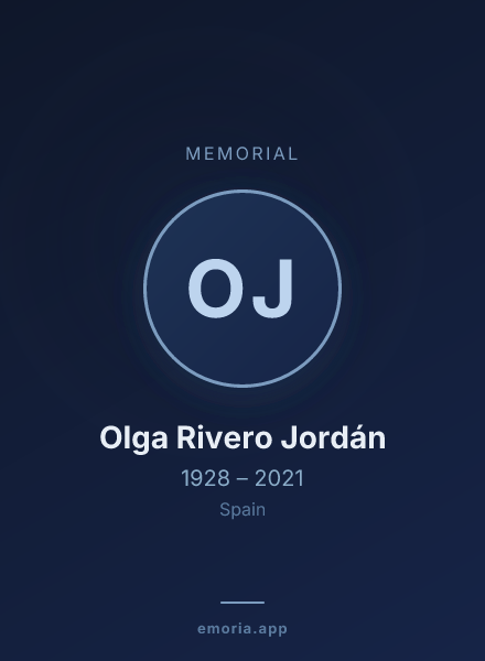 Memorial portrait of Olga Rivero Jordán