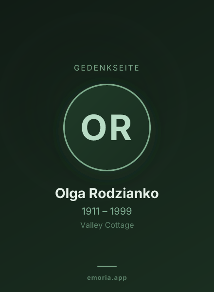 Gedenkportrait von Olga Rodzianko