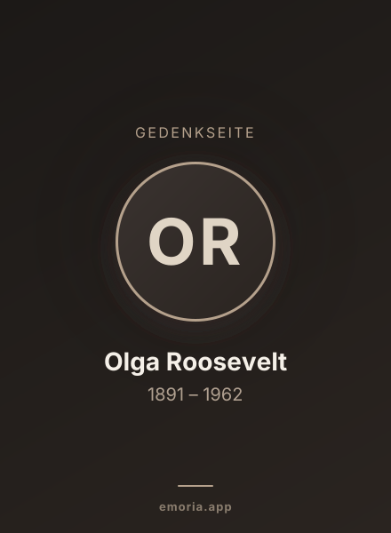 Gedenkportrait von Olga Roosevelt