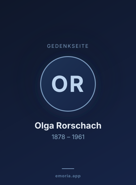 Gedenkportrait von Olga Rorschach