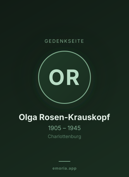 Gedenkportrait von Olga Rosen-Krauskopf