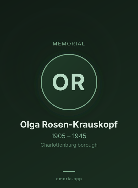 Memorial portrait of Olga Rosen-Krauskopf