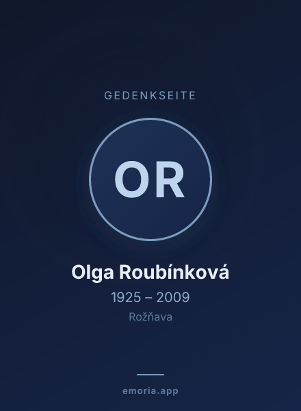 Gedenkportrait von Olga Roubínková
