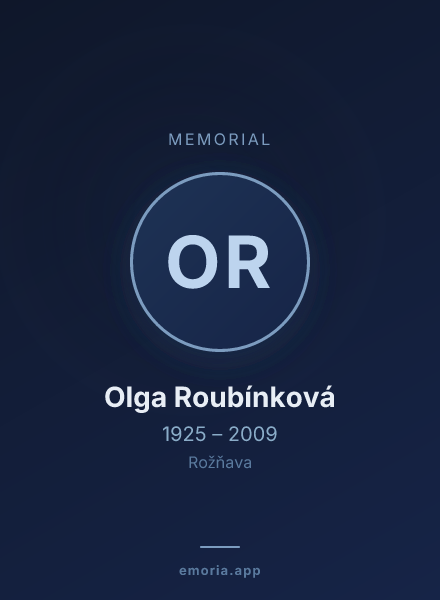 Memorial portrait of Olga Roubínková