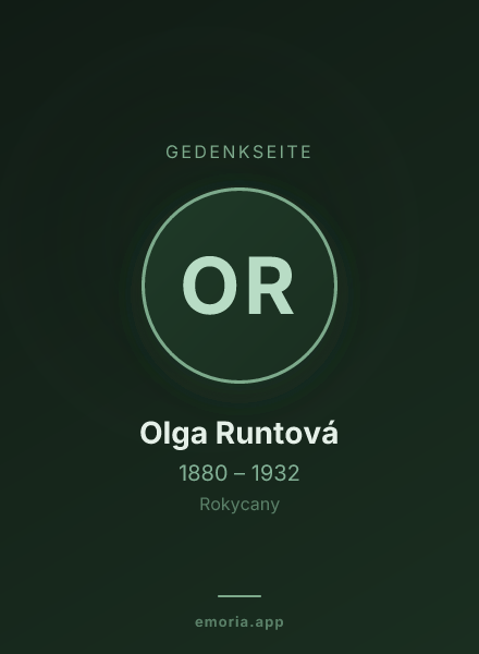 Gedenkportrait von Olga Runtová