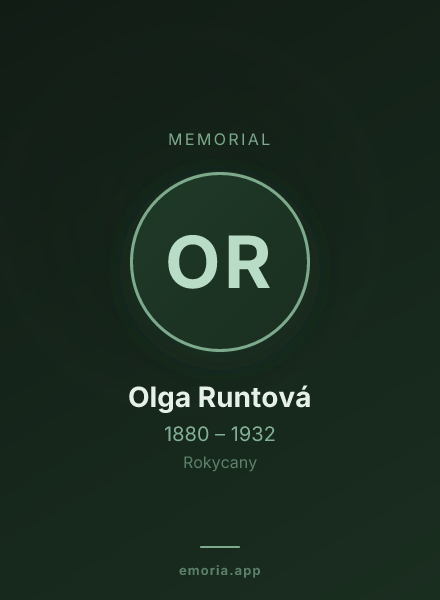 Memorial portrait of Olga Runtová