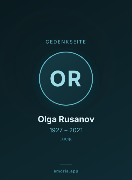 Gedenkportrait von Olga Rusanov