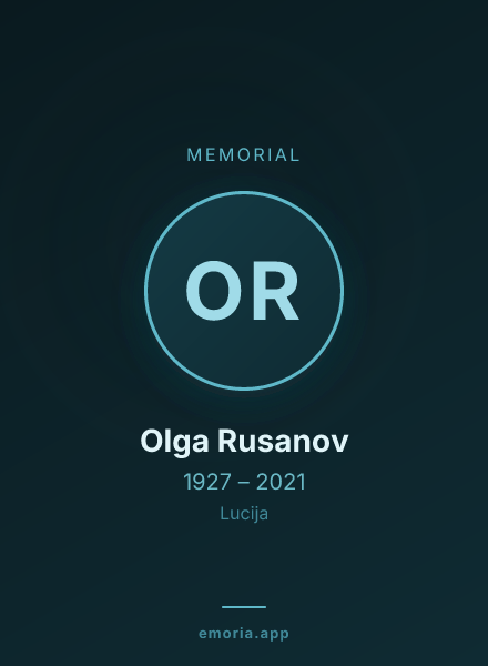 Memorial portrait of Olga Rusanov